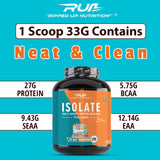 Ripped Up Nutrition 100% Whey Protein Isolate | 27g Protein, Low Carb & Fat | 1 Kg, 30 Servings