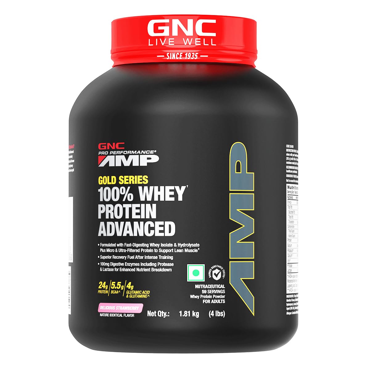 GNC AMP Gold 100% Whey Protein Advance - 4 Lbs