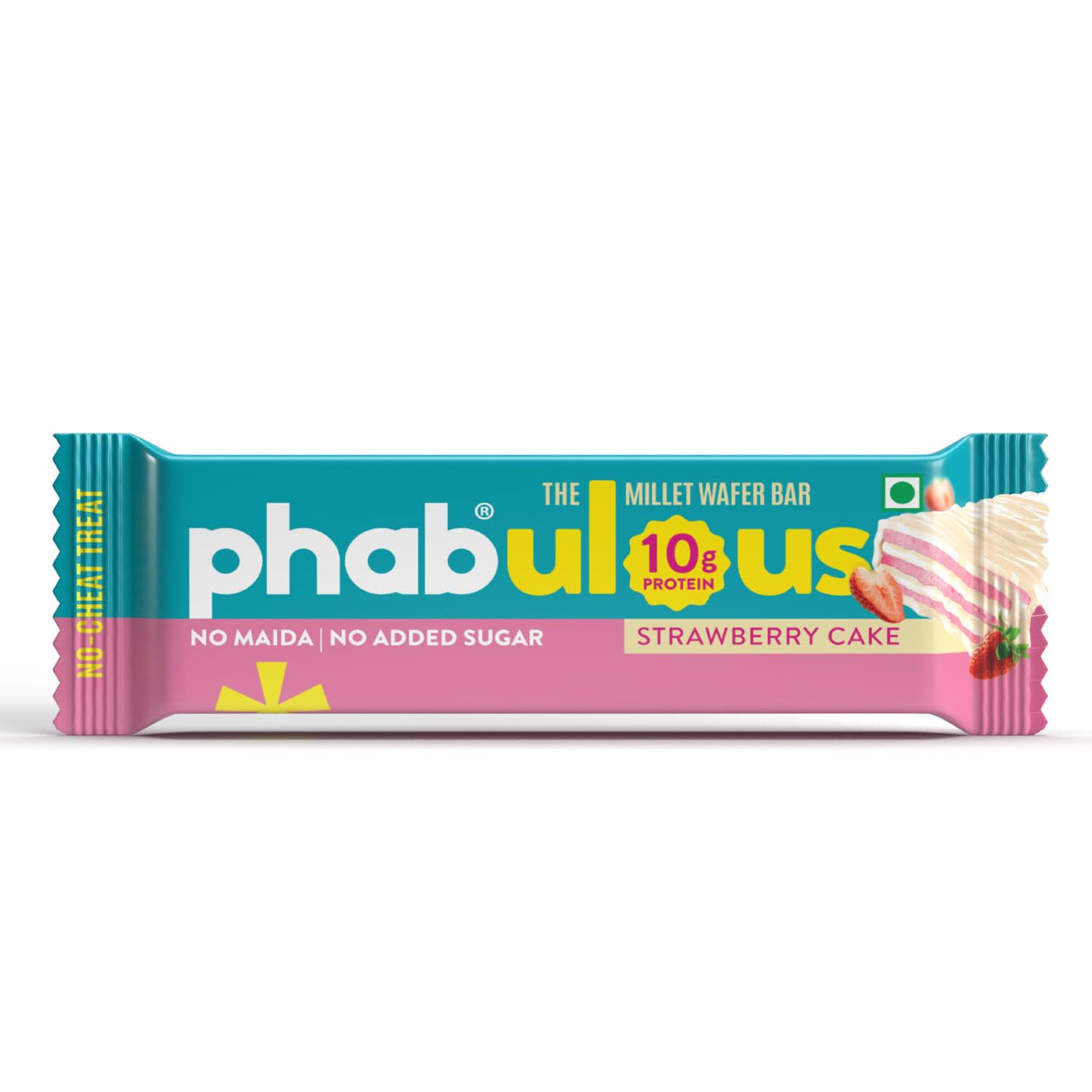 PHAB Protein Wafer Bar Cookies & Cream | 10g Protein | Millet-Based Snack | Pack of 10