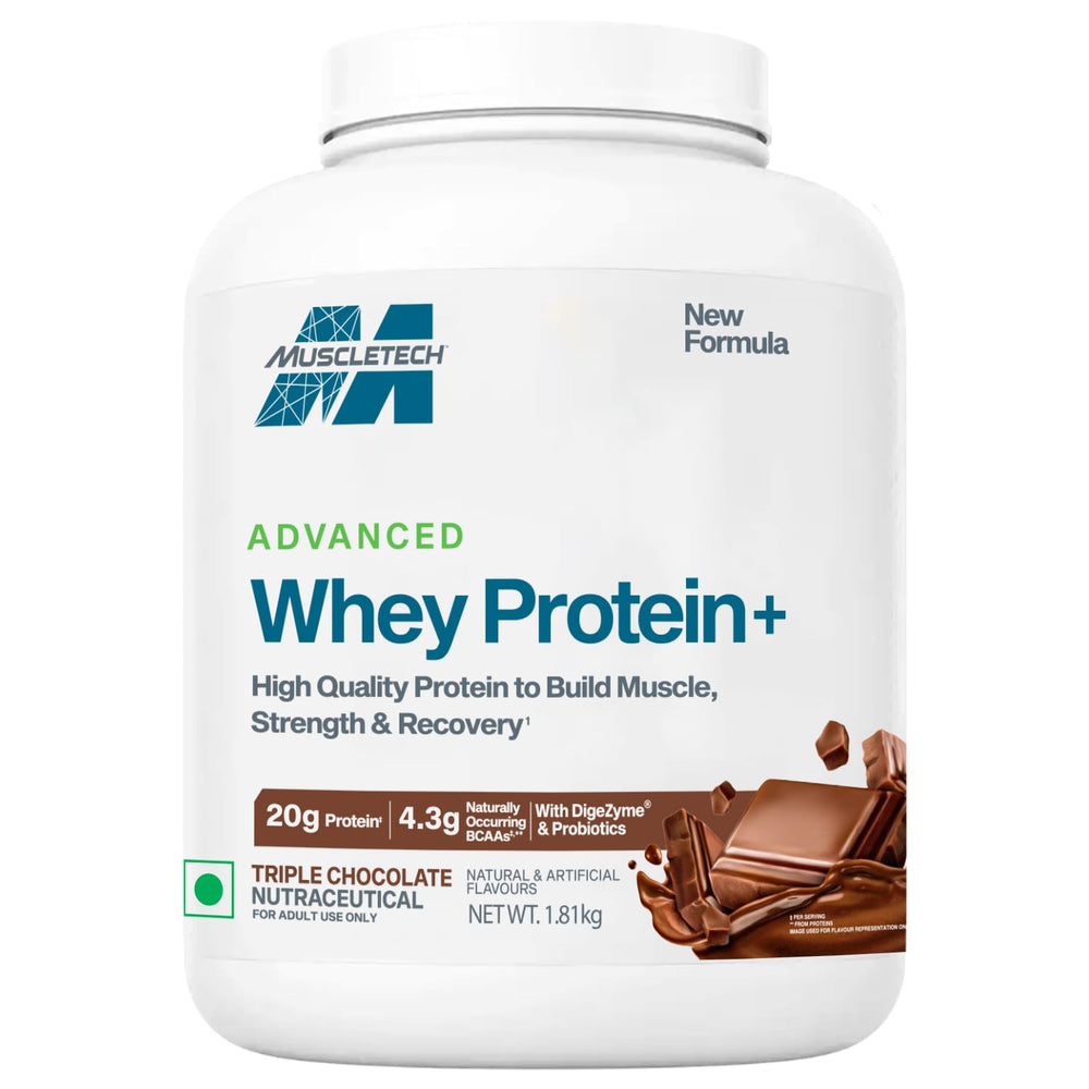 Muscletech MuscleTech Advanced Whey Protein+ | 20g Protein with 4.3g BCAAs | Supports Muscle, Strength & Recovery | 4 Lbs (1.81 Kg)
