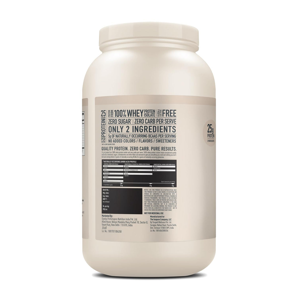 Isopure Low Carb 100% Whey Protein Isolate -2.2 Lbs ( 1 kg )