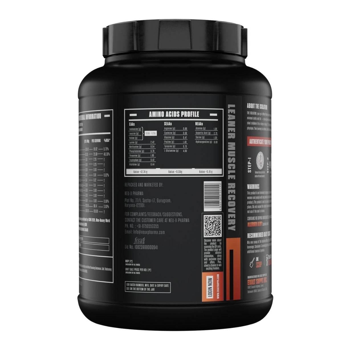 Exalt Supps The Isolation Pure Whey Isolate | 25g Protein | 5.6g BCAAs | Digestive Enzymes | 2.27kg