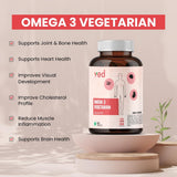 VEDayu Veg Omega 3 1000mg - for Men & Women with Veg DHA Without Fish Oil - 60 Tablets