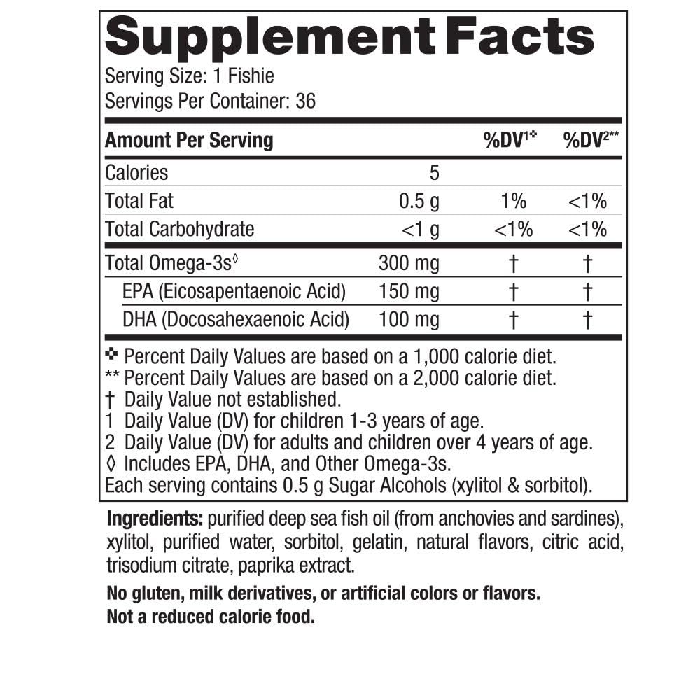 Nordic Naturals Zero Sugar Omega-3 Fishies | 300mg Omega-3 Fish Oil Gummies | EPA & DHA | 36 Gummies