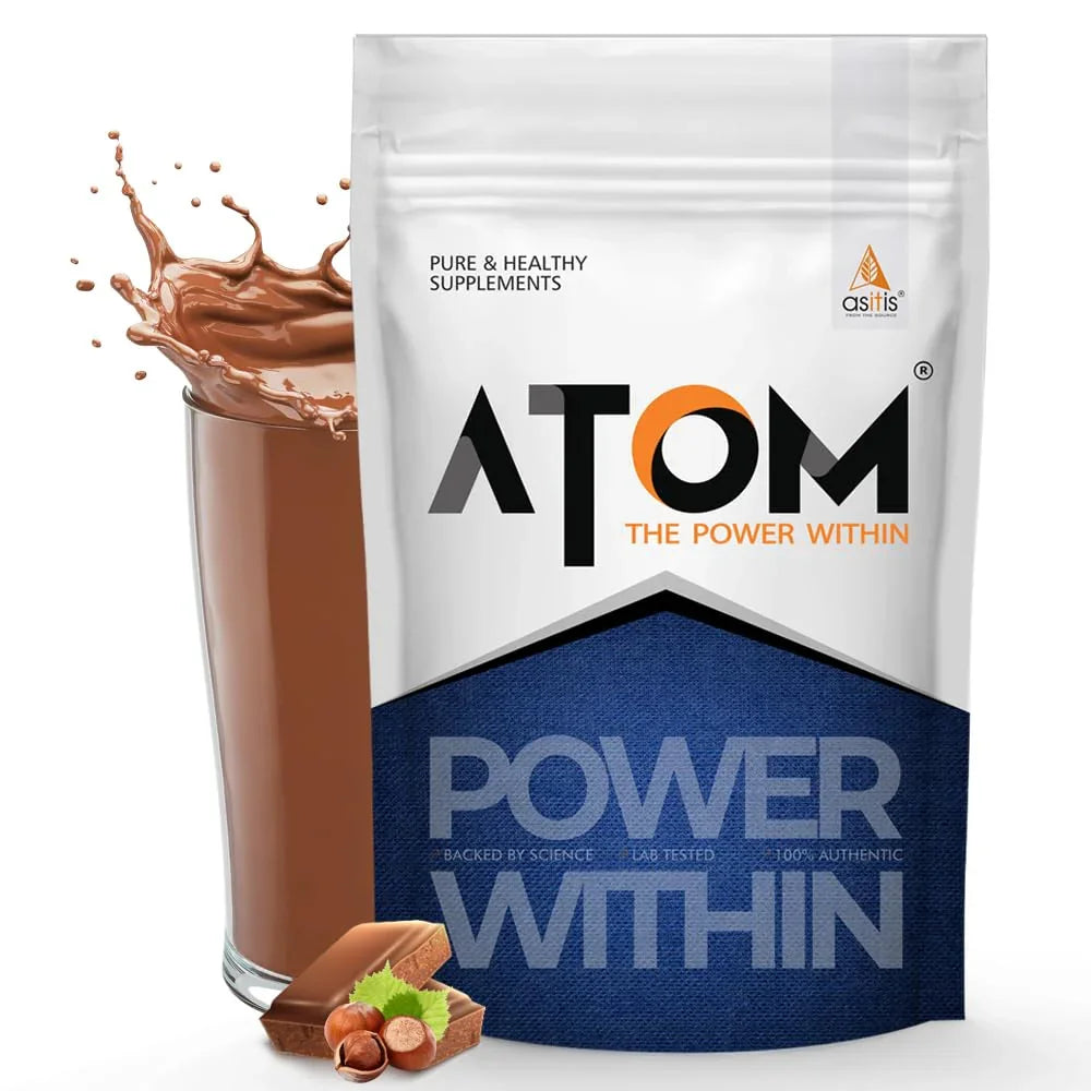 AS-IT-IS ATOM PWR Whey Protein 1 Kg + Nutristar Micronized CREA Gold Creatine Monohydrate 250g (83 Servings) - Power & Performance Stack