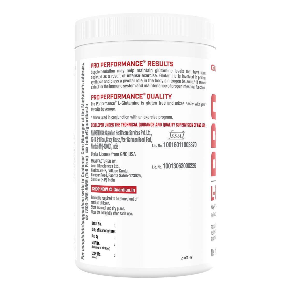 GNC L-Glutamine Powder - 400 Gm