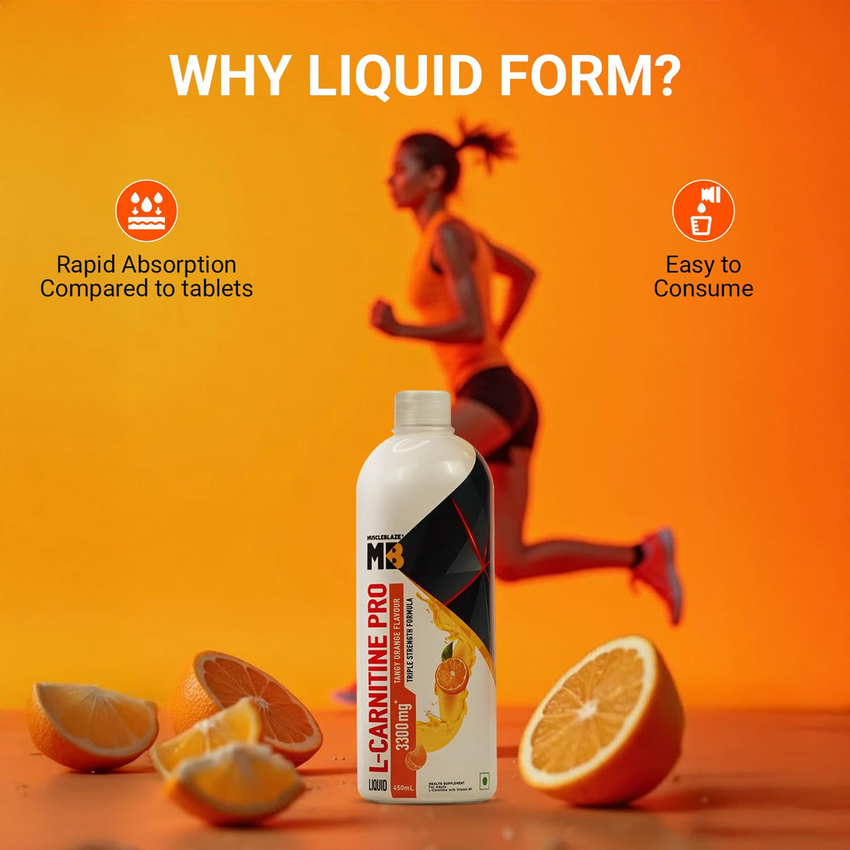 MuscleBlaze Liquid L-carnitine Pro -Triple Strength Formula, 3300 Mg - 30 Servings