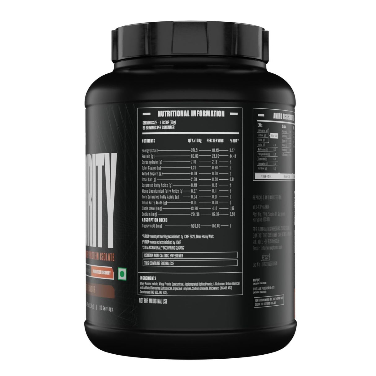 Exalt Supps Priority Whey Protein Isolate | 24g Protein | 5.5g BCAAs & DigeZyme | 2.4 kg