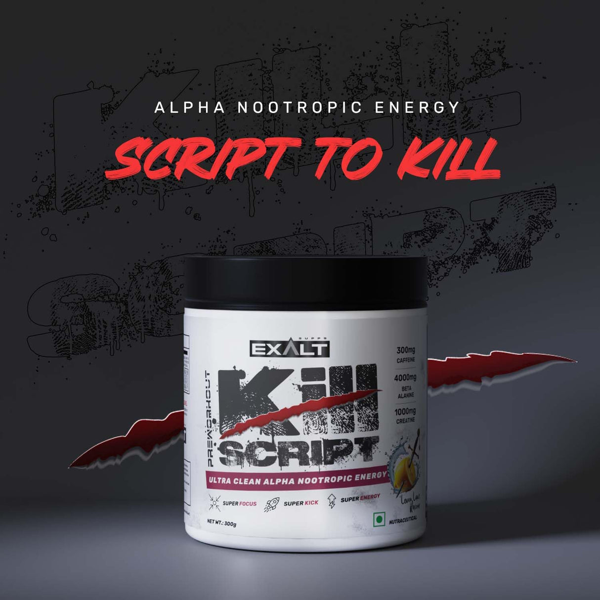 Exalt Supps Kill Script Pre-Workout Powder 300g | 30 Servings