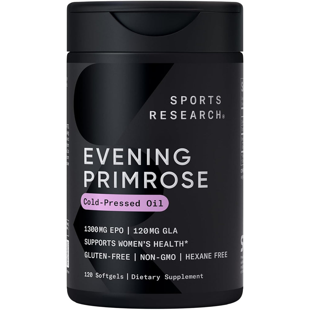 Sports Research Evening Primrose Oil 1300mg | 120 Liquid Softgels
