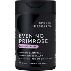 Sports Research Evening Primrose Oil 1300mg | 120 Liquid Softgels