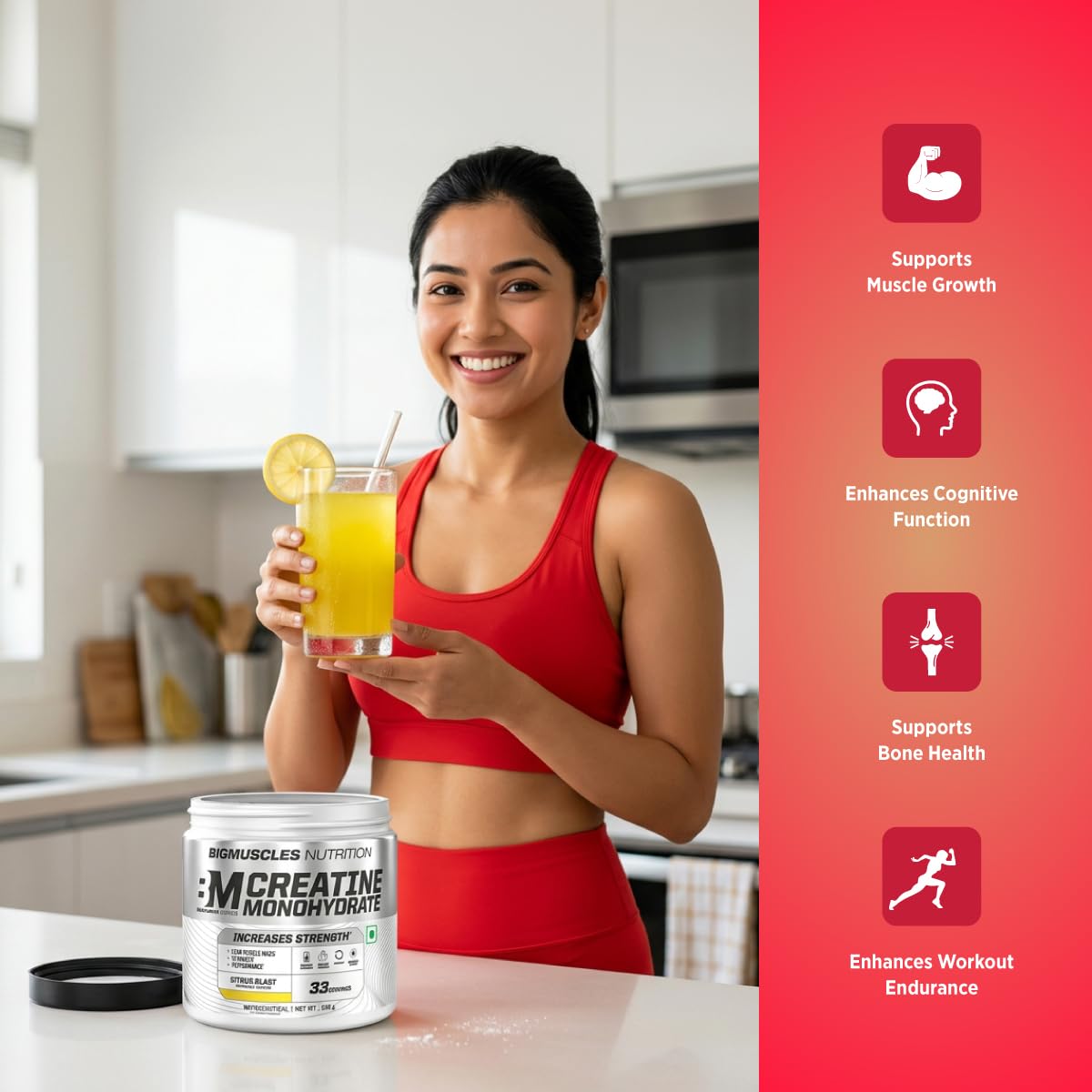 Big Muscles Nutrition Benchmark Series Creatine Monohydrate 100g | 33 Servings