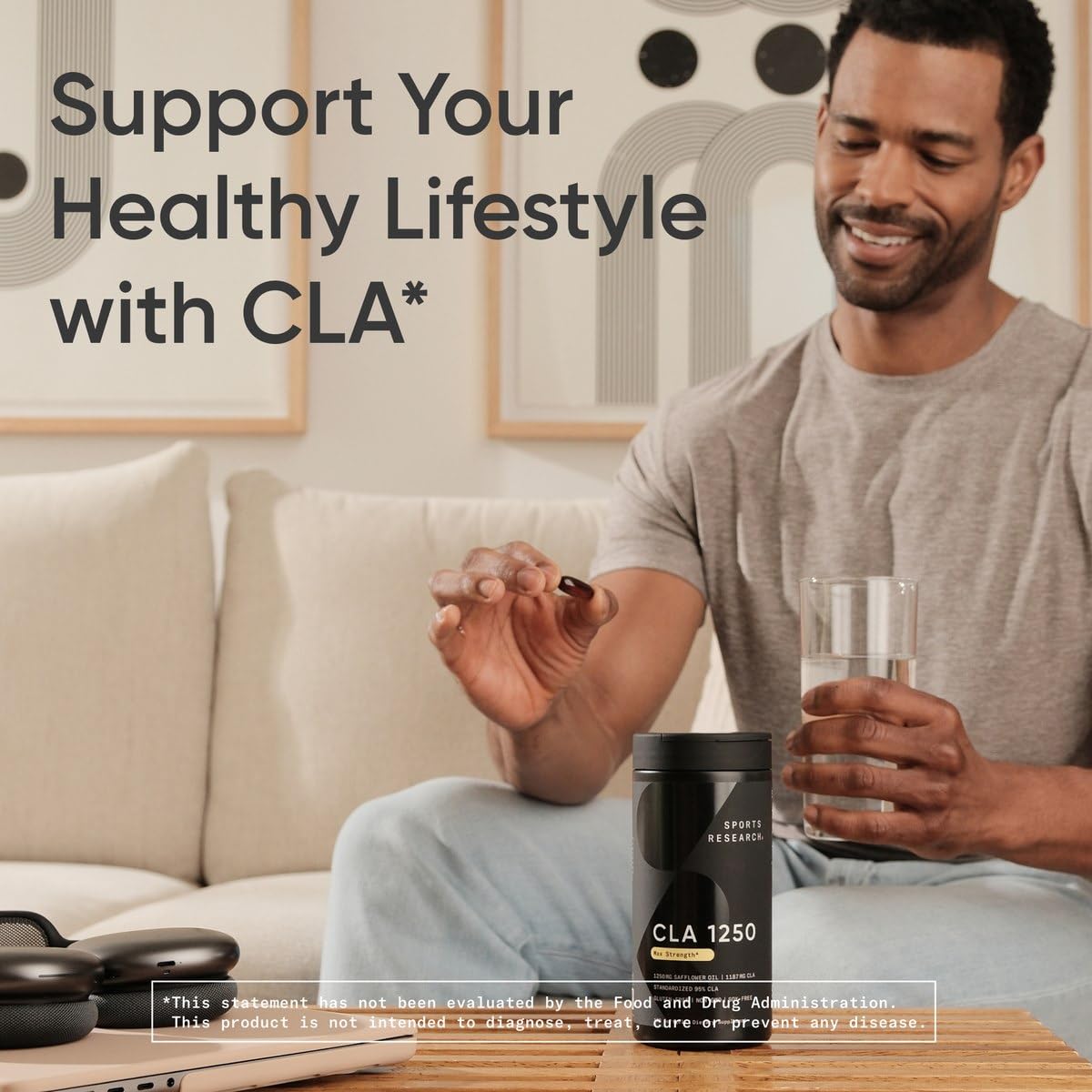 Sports Research CLA 1250 Max Strength | 95% Conjugated Linoleic Acid | 90 Softgels