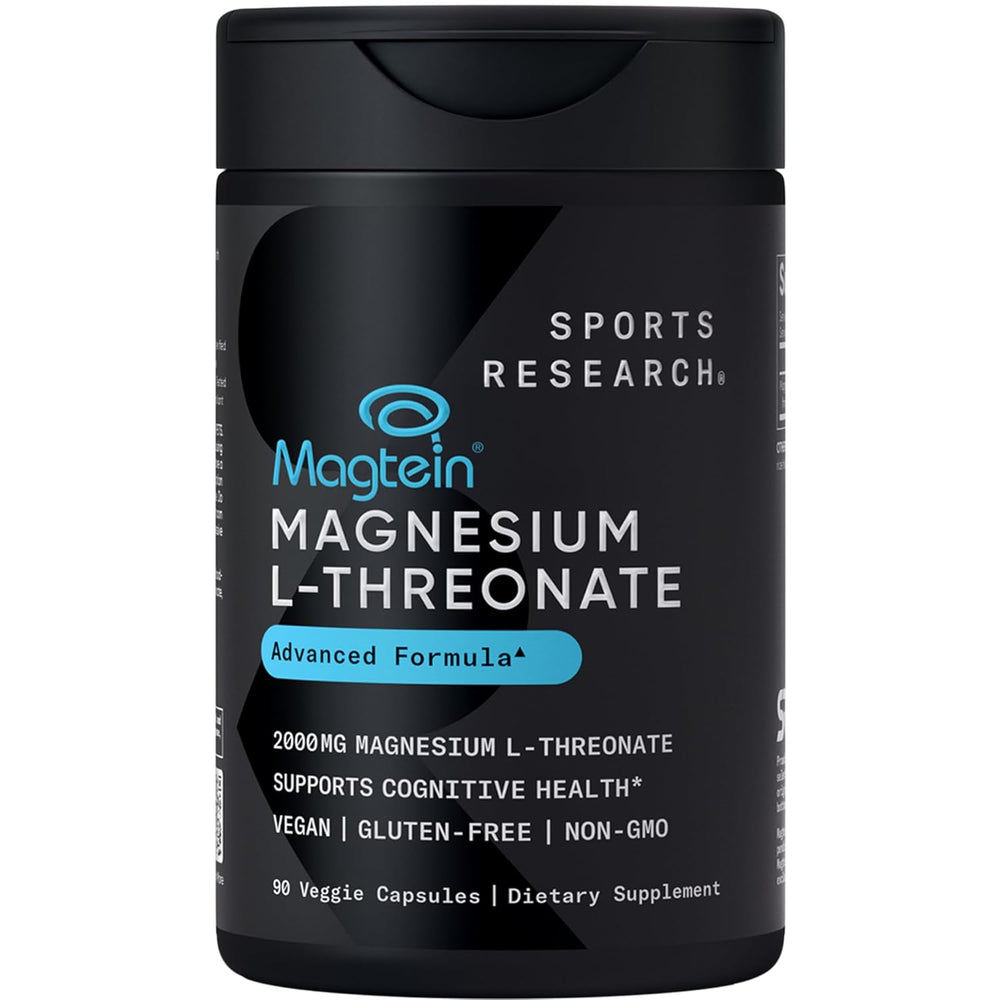Sports Research Magnesium L-Threonate (Magtein) | 2000mg | 90 Capsules