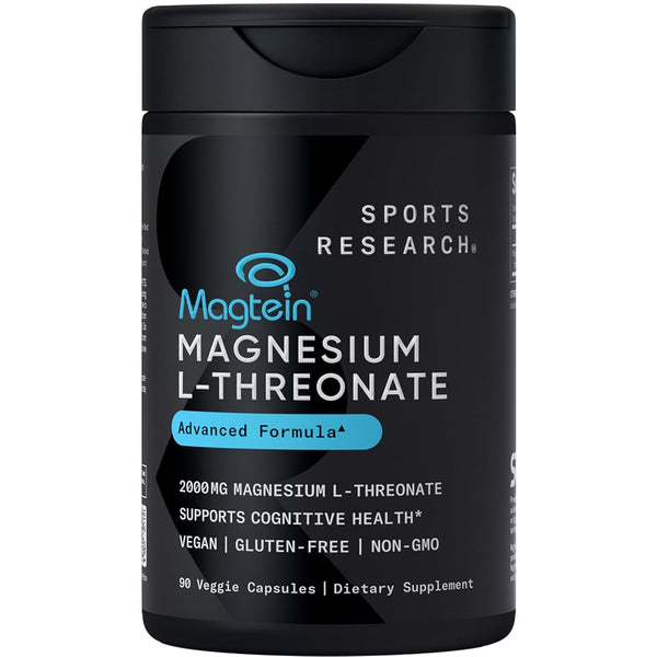 Sports Research Magnesium L-Threonate (Magtein) | 2000mg | 90 Capsules
