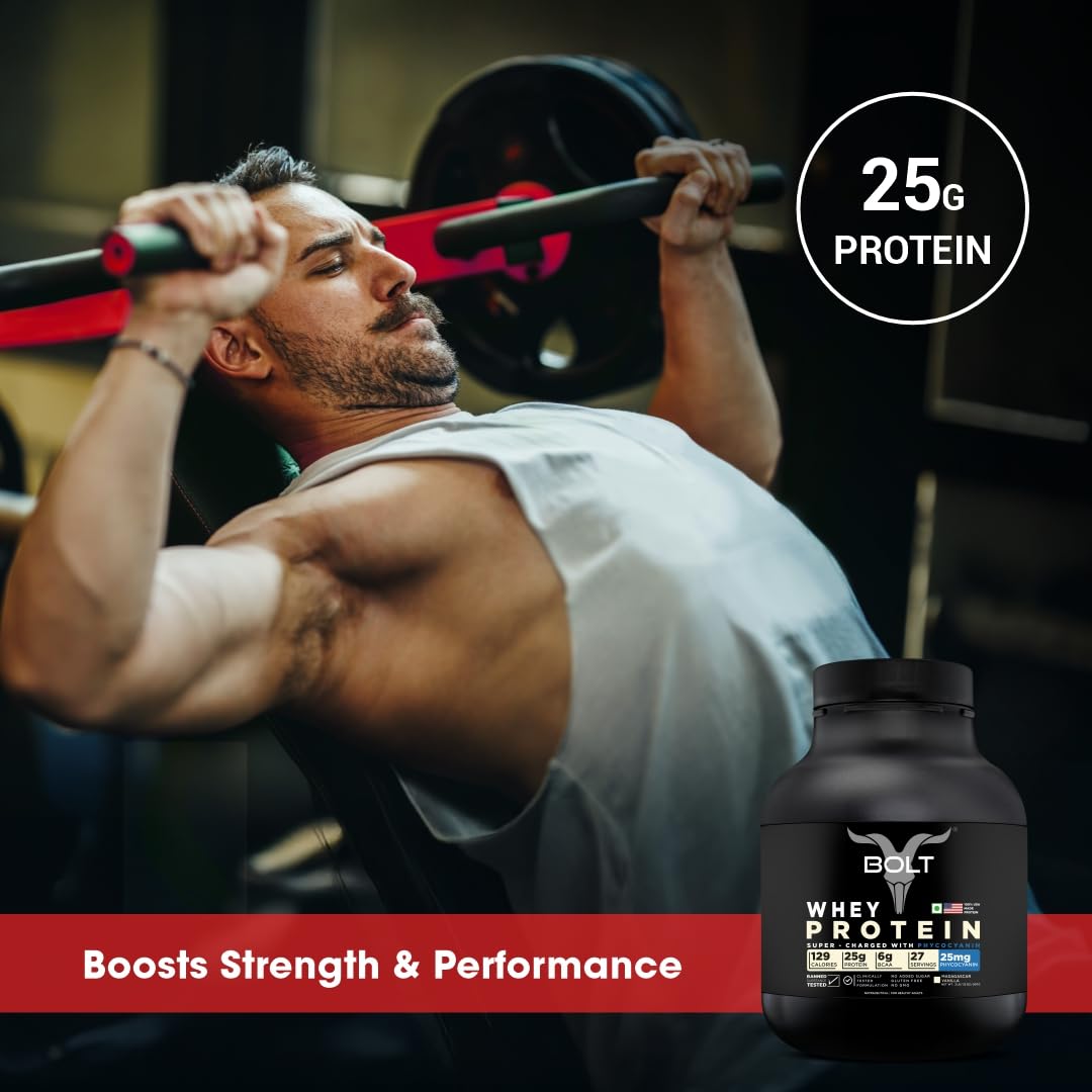 Bolt Nutrition 100% Whey Protein Powder | Muscle Recovery & Lean Muscle Support | 2lb, 27 Servings