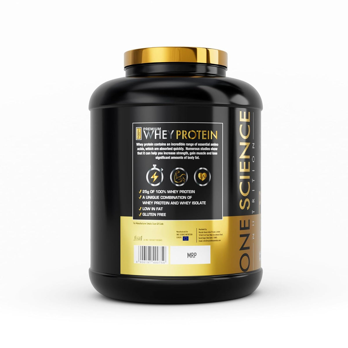 One Science Nutrition (OSN) Premium Whey Protein 5lbs | 25g Protein | 6.6g BCAA & 5.2g L-Glutamine | 70 Servings