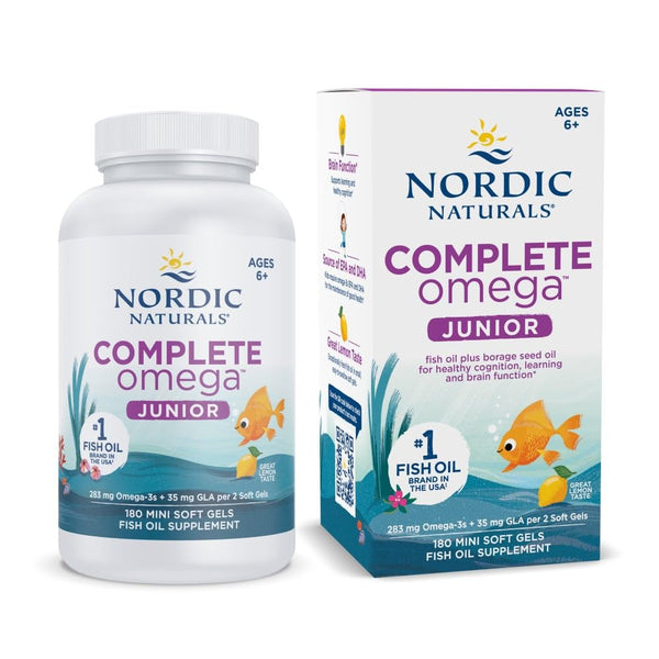 Nordic Naturals Complete Omega Junior | 283mg Omega-3 Fish Oil | EPA, DHA, GLA & OA | 180 Mini Softgels