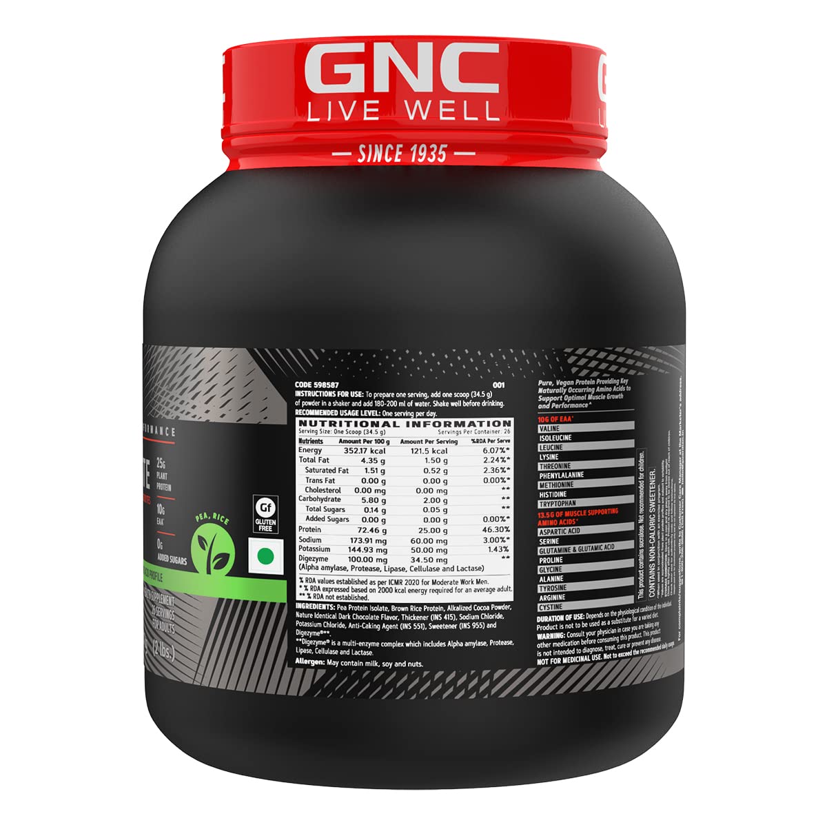 GNC AMP Plant Isolate Protein - 2 Lbs