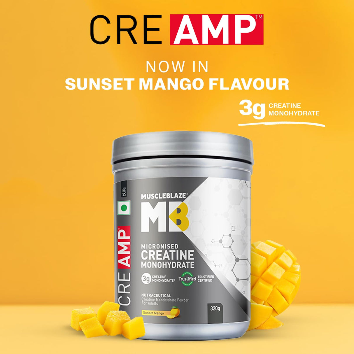 MuscleBlaze Creatine Monohydrate CreAMP - 80 Servings