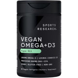 Sports Research Vegan Omega + D3 with Algae Oil | 1020mg | 60 Veggie Softgels