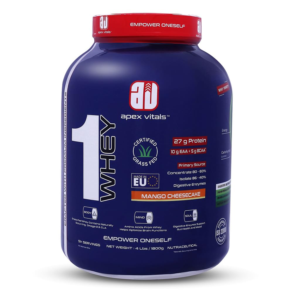 Apex Vitals 1 Whey with Digestive Enzymes - 4 Lbs