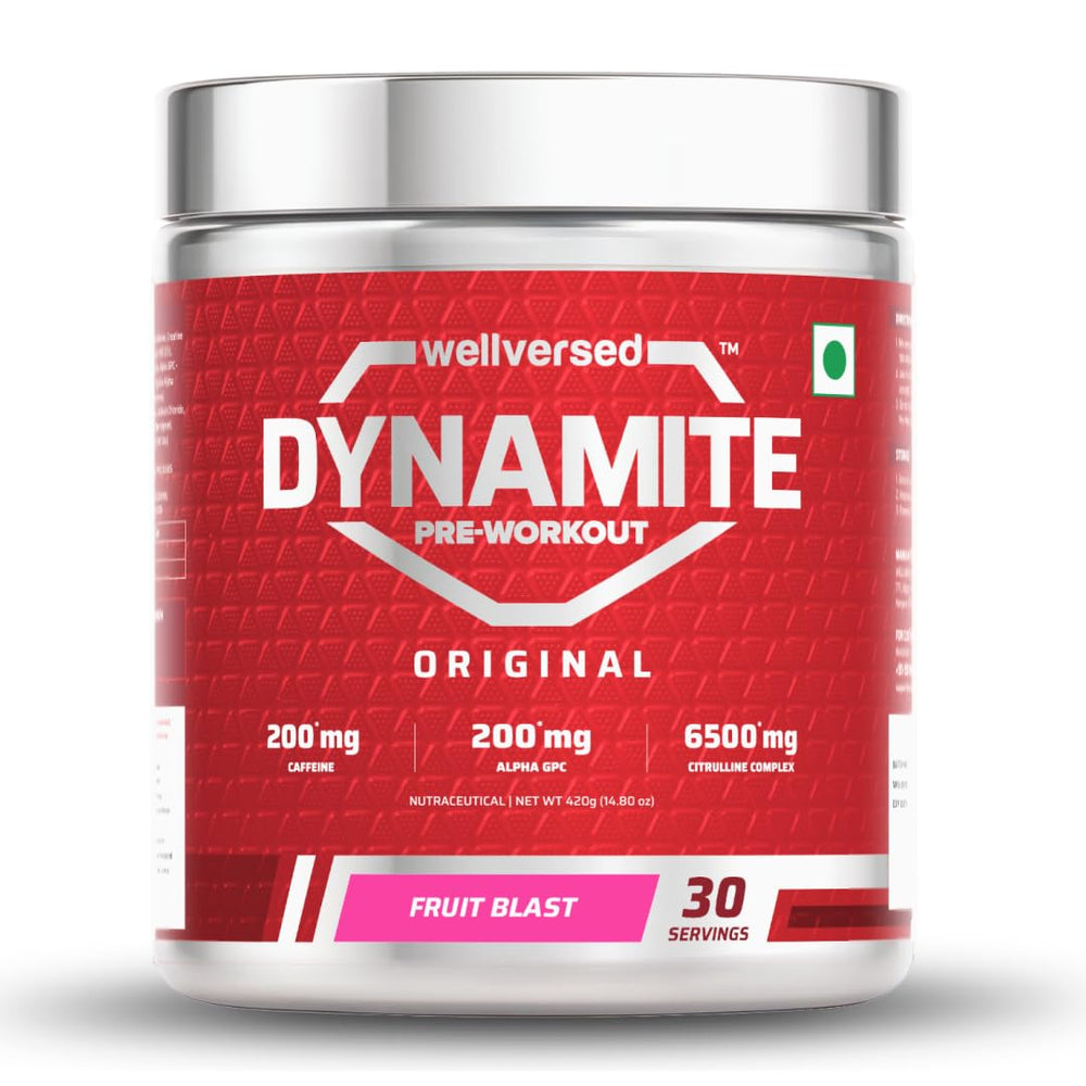 Wellversed Dynamite Original Pre Workout for Men | 6500mg Citrulline Complex | Energy & Focus Boost | 30 Servings, 420g