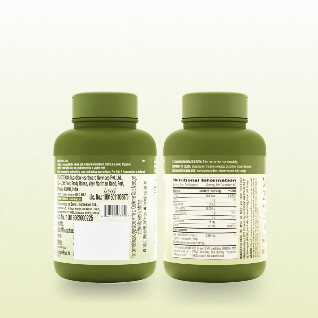GNC Milk Thistle Herbal Plus - 60 Capsules