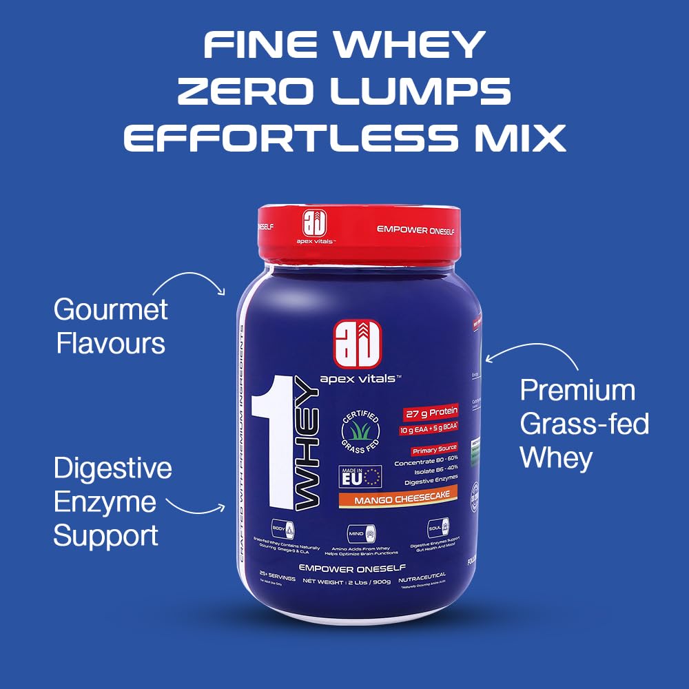Apex Vitals 1 Whey with Digestive Enzymes - 2 Lbs