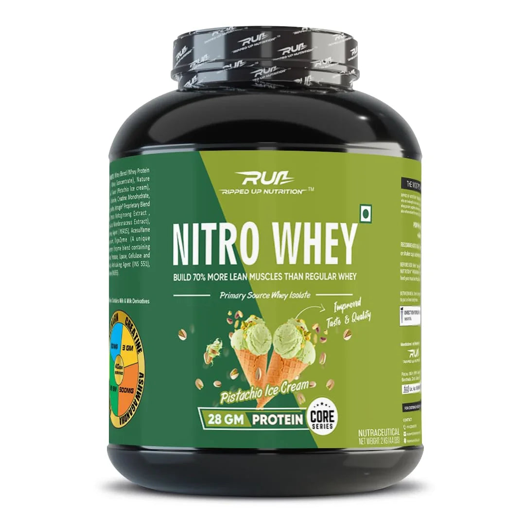 Ripped Up Nutrition Premium Nitro Whey Protein | Lean Muscle Support & Recovery | 2Kg, 50 Servings