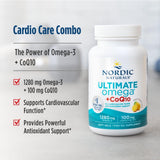 Nordic Naturals Ultimate Omega + CoQ10 | 1280mg Omega-3 Fish Oil | Ubiquinol CoQ10 100mg | 120 Softgels