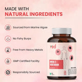 VEDayu Veg Omega 3 1000mg - for Men & Women with Veg DHA Without Fish Oil - 60 Tablets