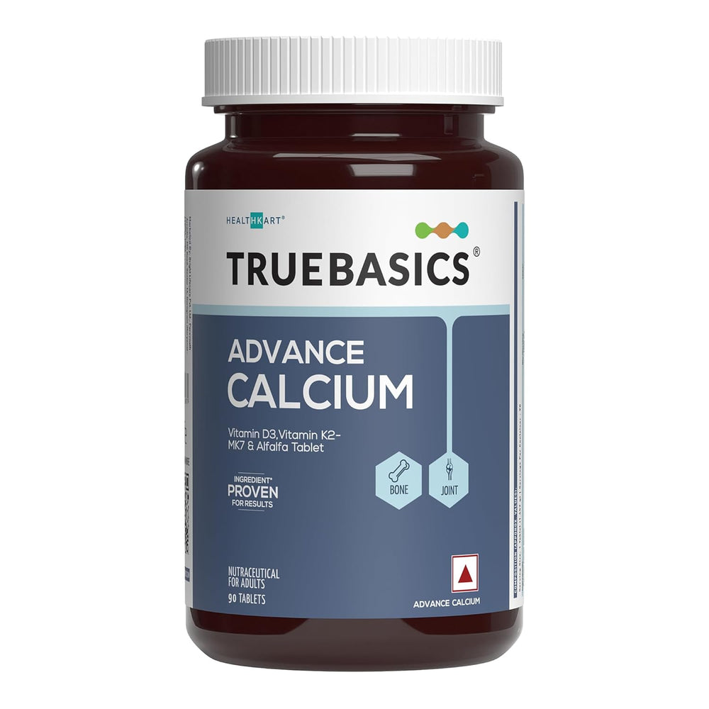 TrueBasics Advance Calcium | Vitamin D3 & K2-MK7 | 90 Tablets