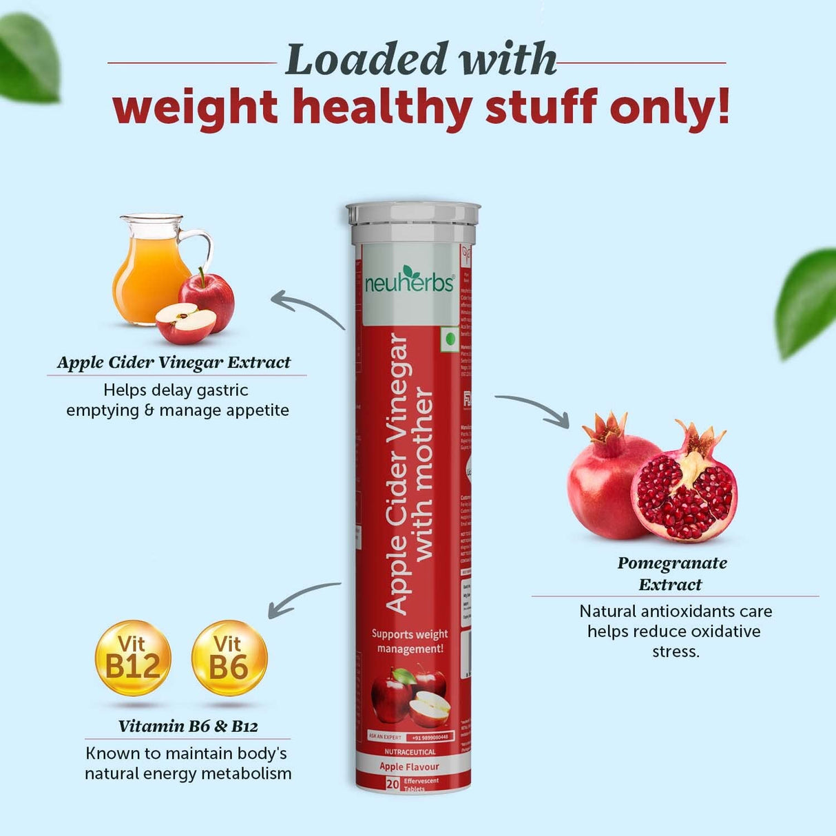 Neuherbs Apple Cider Vinegar Effervescent 20 Tab