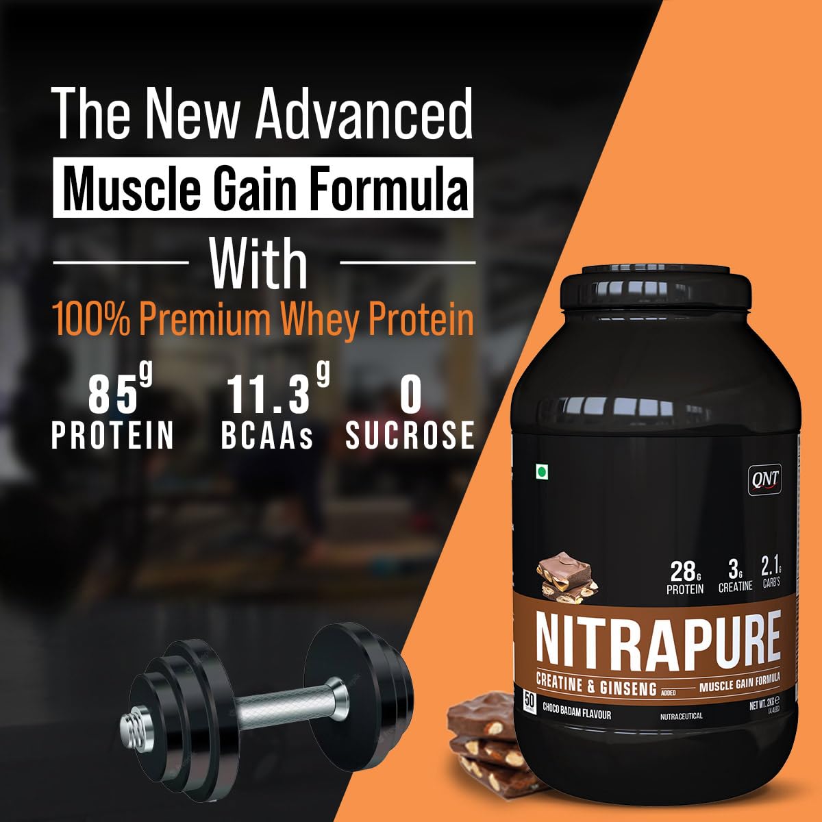 QNT Nitrapure Whey Protein Added Creatine & Ginseng - 1 kg