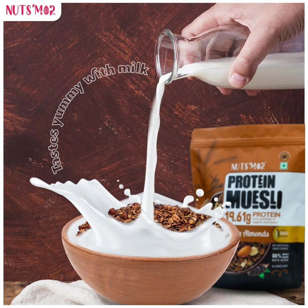 Nuts'Mor Protein Muesli - 900 Gm | 18 Servings (Pack of 2)