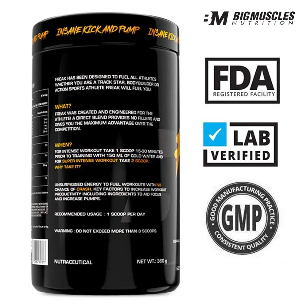 Big Muscles Nutrition Freak Pre-Workout, 60 Servings