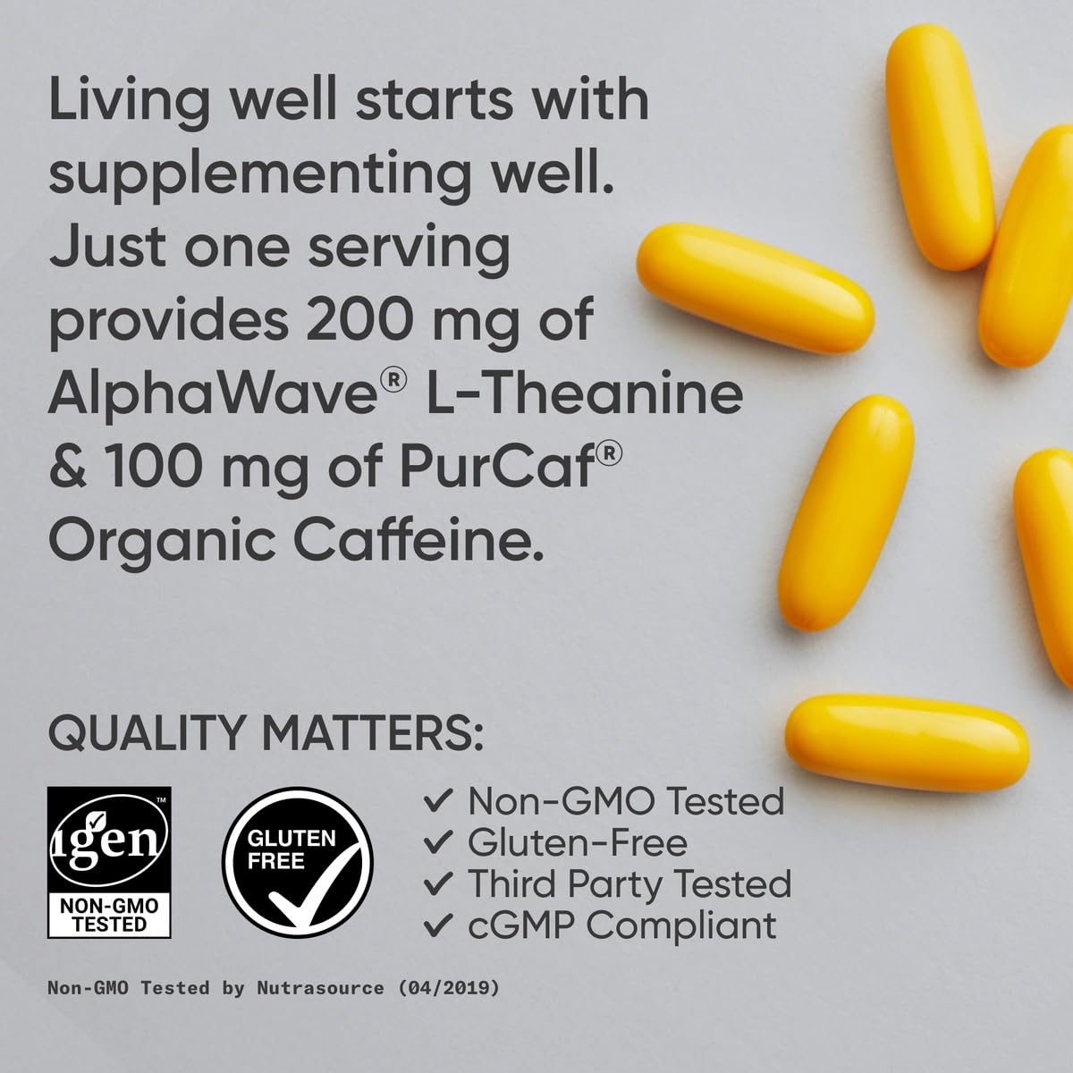 Sports Research L-Theanine 200mg & Caffeine with Coconut MCT Oil | 60 Softgels