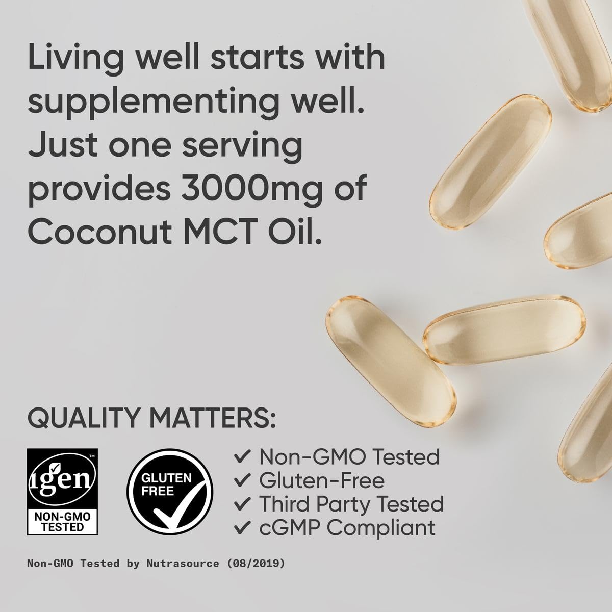Sports Research MCT Oil Capsules | Coconut-Derived | 120 Softgels