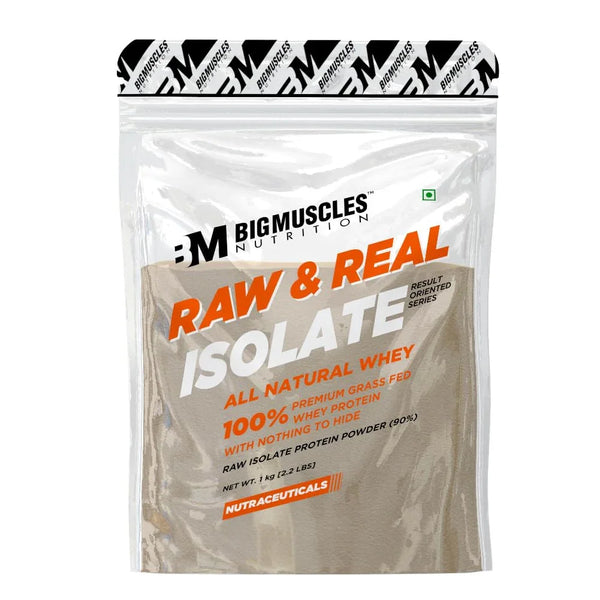 Buy Big Muscles Nutrition Raw & Real Isolate whey protein 1kg online at Nutristar