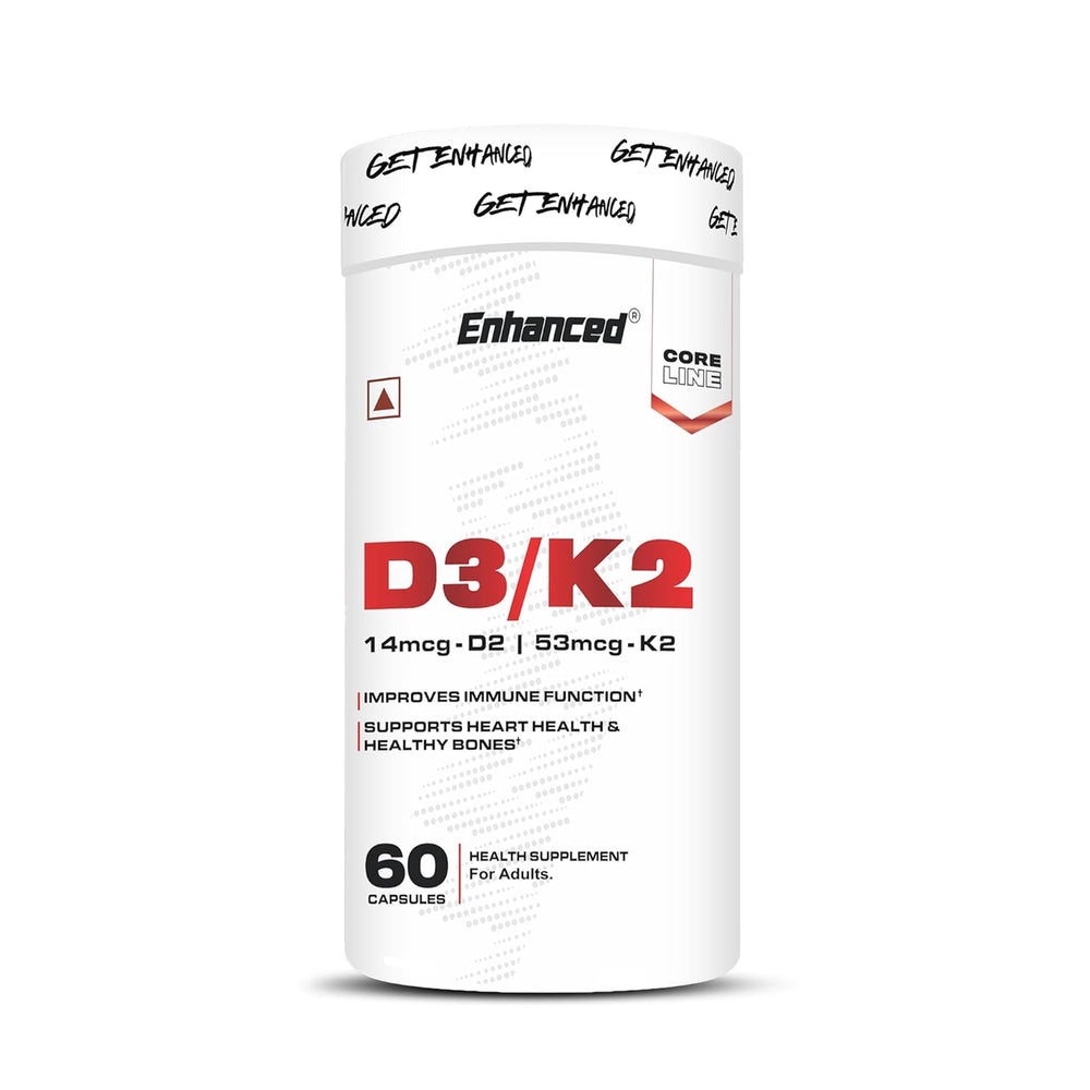 Enhanced Labs Vitamin D3 + K2 Supplement – 60 Capsules | Bone & Immune Support