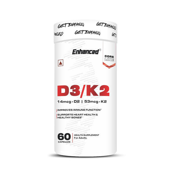 Enhanced Labs Vitamin D3 + K2 Supplement – 60 Capsules | Bone & Immune Support