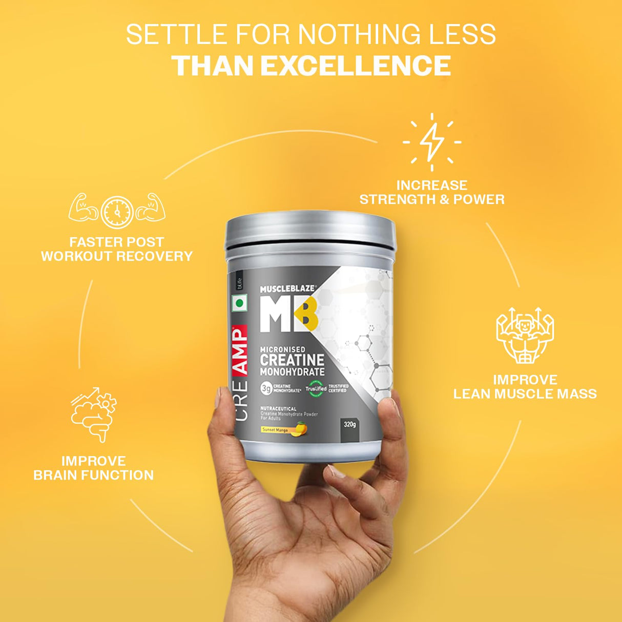 MuscleBlaze Creatine Monohydrate CreAMP - 80 Servings