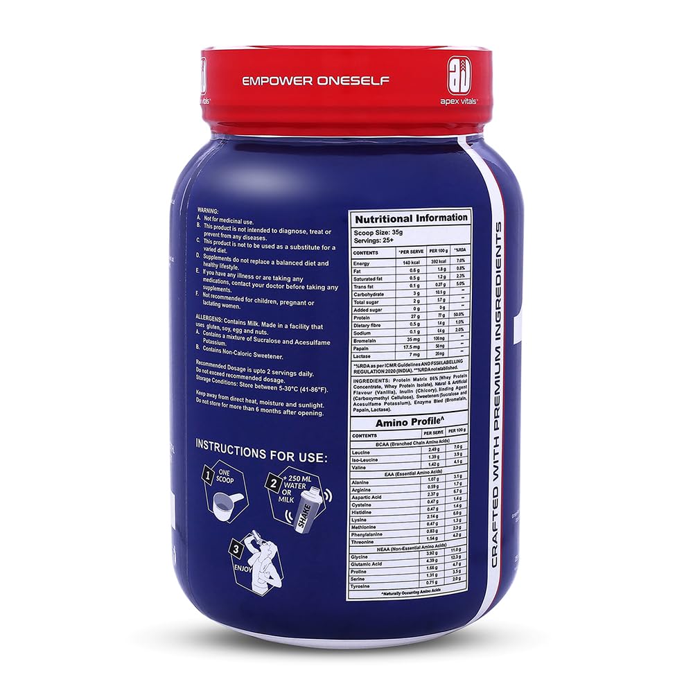 Apex Vitals 1 Whey with Digestive Enzymes - 2 Lbs
