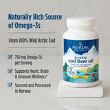 Nordic Naturals Arctic Cod Liver Oil | 750mg Omega-3 Fish Oil | EPA & DHA | 90 Softgels | 160g