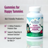 Nordic Naturals Kids Nordic Flora Probiotic Gummies | 1.5 Billion CFU | Prebiotic Fiber & Bacillus Coagulans | 60 Gummies