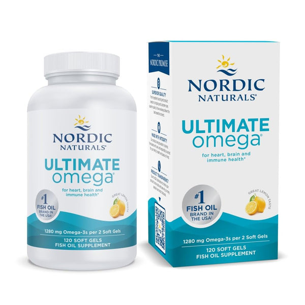 Nordic Naturals Ultimate Omega 3 Fish Oil Softgels | 1280mg Omega-3 Fatty Acids | EPA & DHA | 120 Softgels