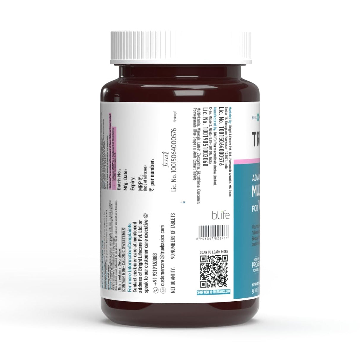 TrueBasics Advanced Multivitamin for Women | Vitamins & Minerals | 90 Tablets