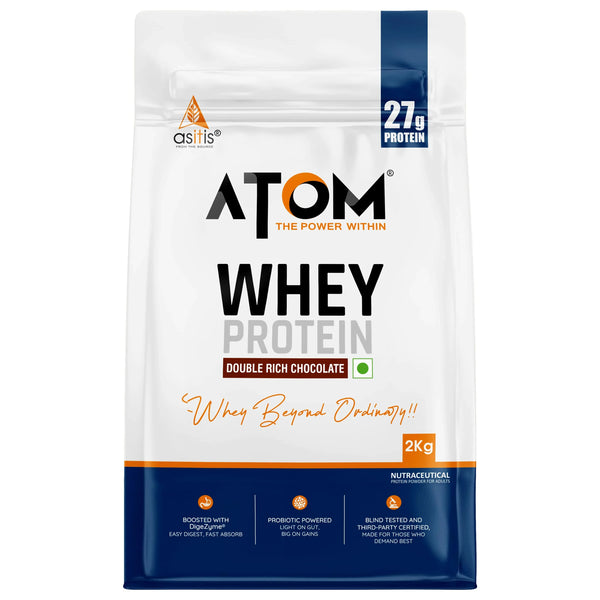 Buy ATOM Whey Protein Double Rich Chocolate 2kg online at Nutristar health supplement store