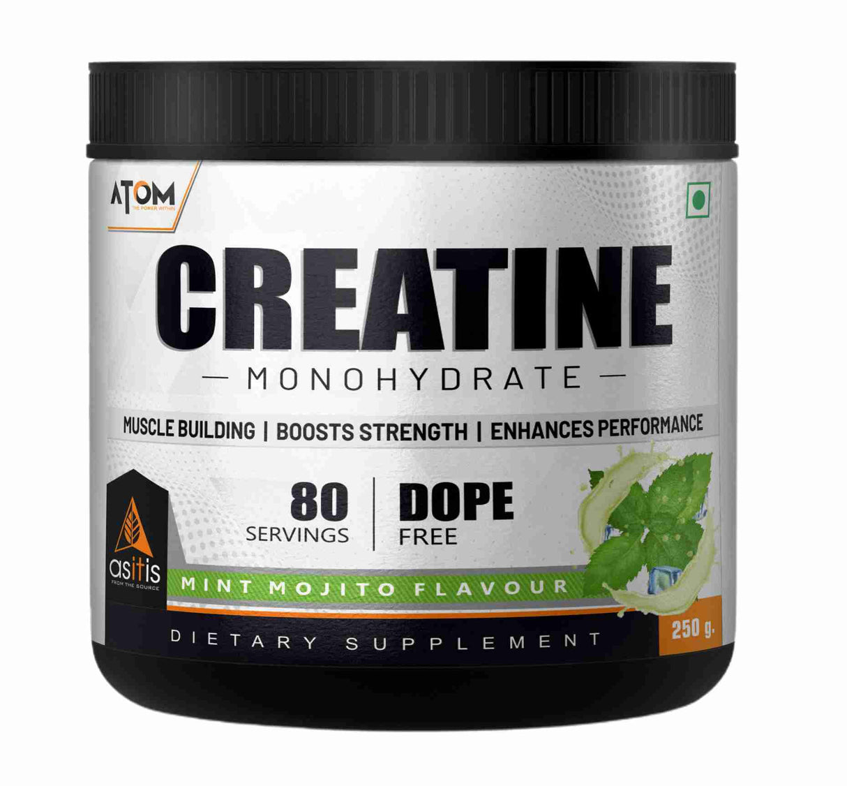 AS-IT-IS ATOM Creatine Monohydrate 250g - 80 Servings